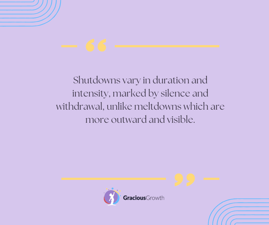 autism shutdown symptoms