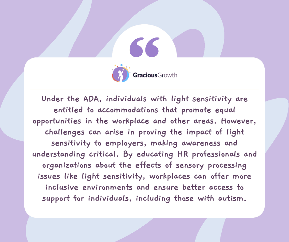 is light sensitivity a disability